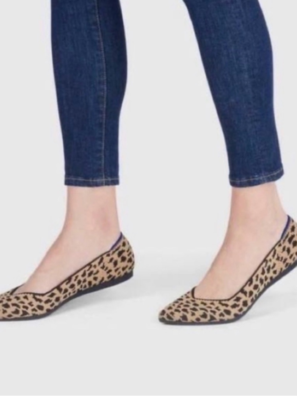 Rothy’s Leopard Print Women’s Pointed Toe Ballet Flats - Tan/Black Size 9.5